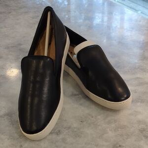 Birdies NWT Women's 9.5 Black All Leather In N Out Slip-On Loafers Tennis Shoe